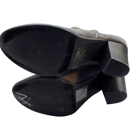 Spirit Moda Women's Boots 8 Gray 3 Inch Block High Heel Zipper Tall Shoe Booties - Picture 7 of 10